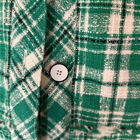 Cabi Sophia Library Green and White Plaid Jacket size medium - Picture 2 of 4